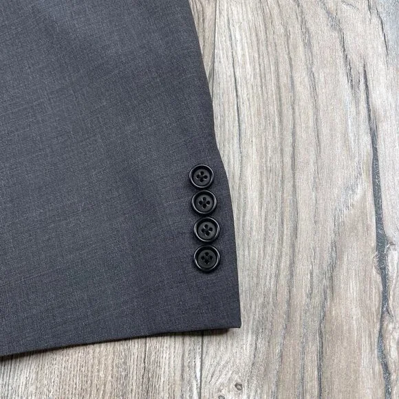 Burberry London Blazer Sport Coat Jacket Wool 2 Button Gray Color Mygrove 42 US
